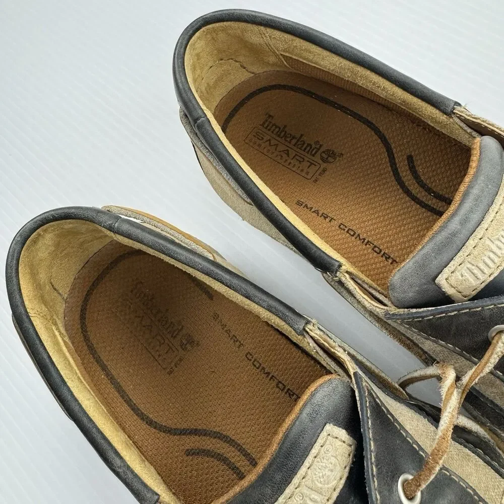 Timberland Men’s Annapolis 2I Leather Boat Shoes Blue Size 12 M Moc Toe